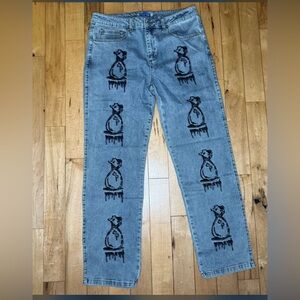 C’est Bon Blue Graphic Men Jeans